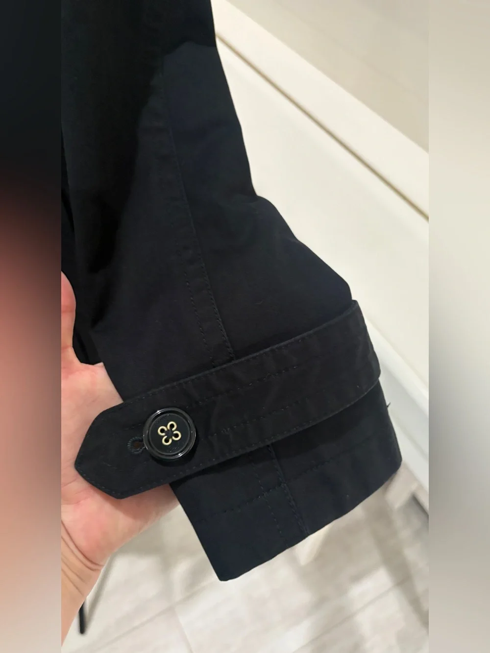 Coach black double-breasted trench coat